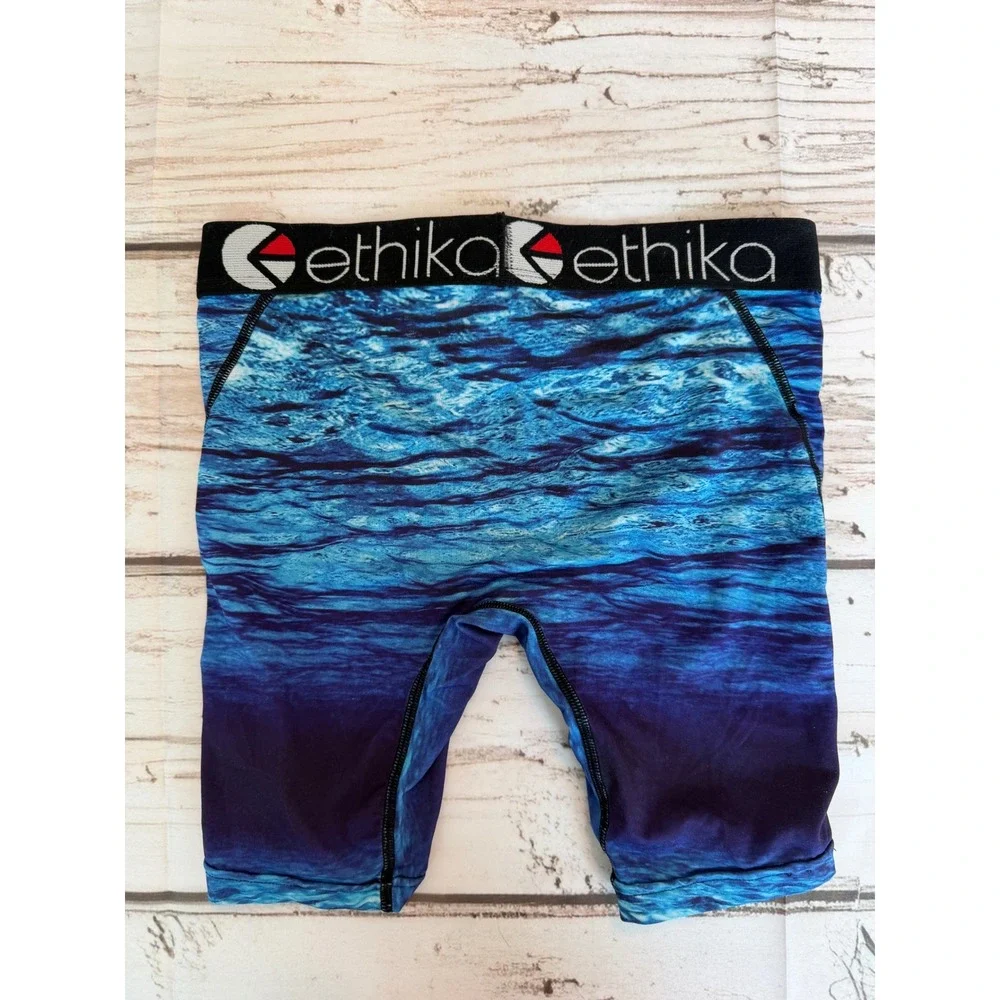 Ethika Mens Great White Shark Boxer Briefs Blue Ocean Graphic Staple Fit Small